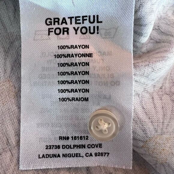 Sun Diego Men's Cream Floral Allover Print Short Sleeve Button Down Shirt Medium - Picture 4 of 6